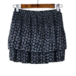 Ecote Black Printed Layered Mini Skirt Size XS